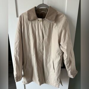 Regent Park Jacket Size Medium Beige 2 Tone Double Collar Fleece Lined